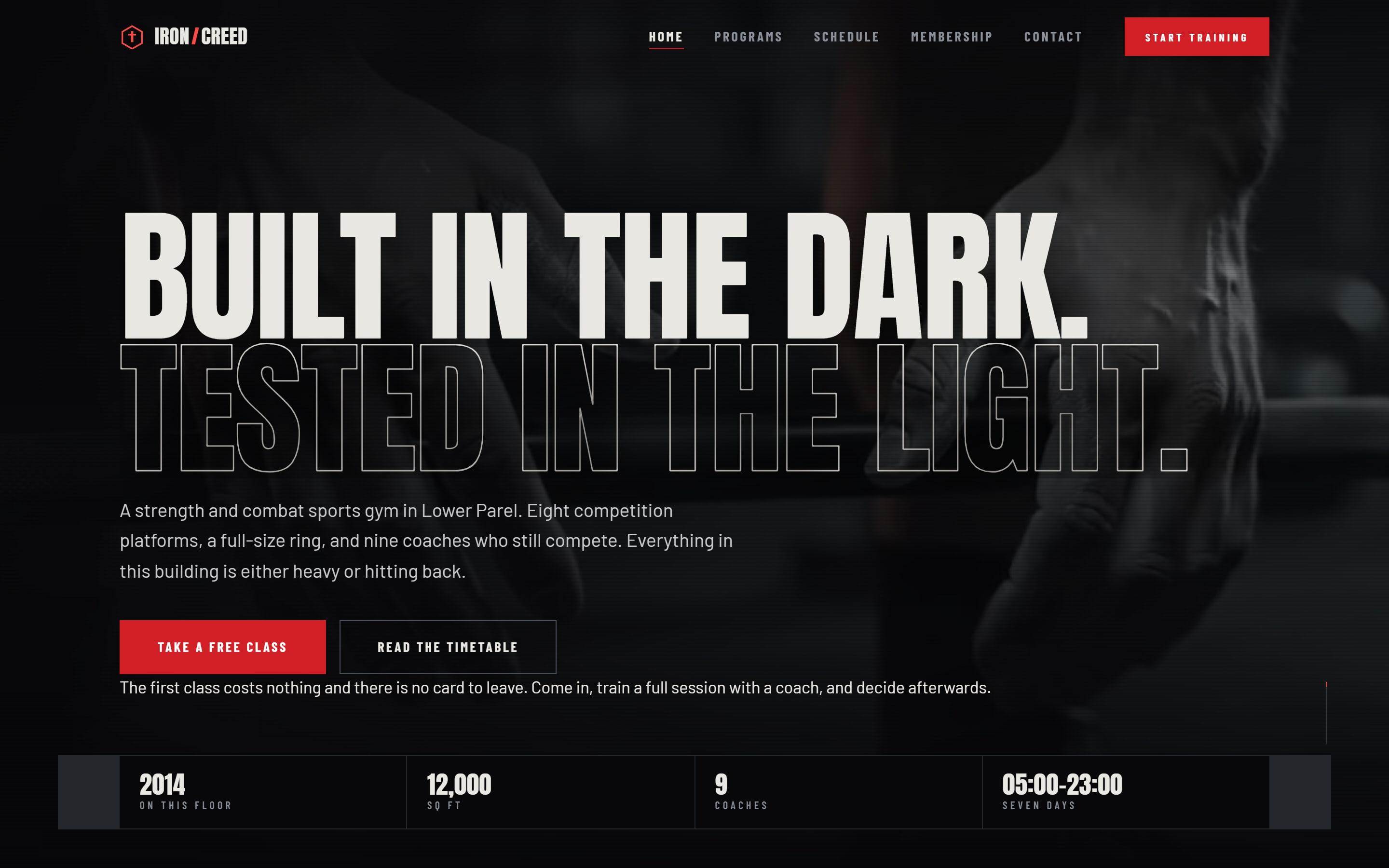 The IRON CREED website on a laptop